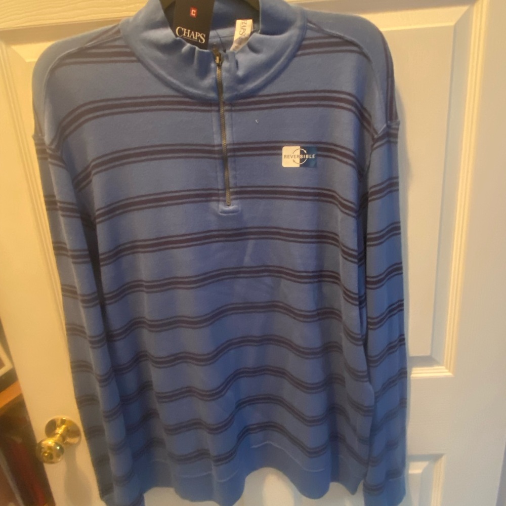NWT Chaps brand quarter zip reversible long sleeve top size XXL